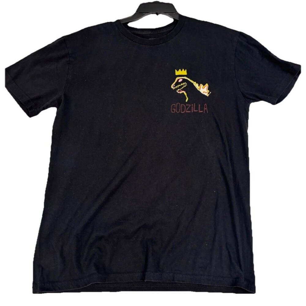 Godzilla Graphic T-Shirt Black Kaiju Monster Anime Art Tee Men’s Medium